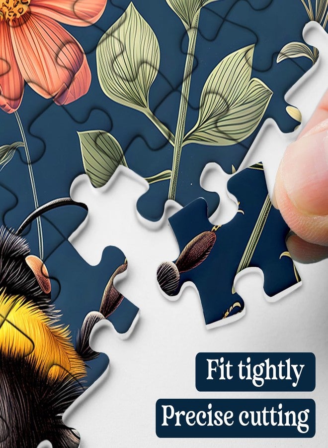 PPuzzling Vintage Bee Puzzles for Adults 1000 Pieces, Retro Flower Garden Jigsaw Puzzles, Nature Wildflower Animal Puzzle as Home Decor - Image 3